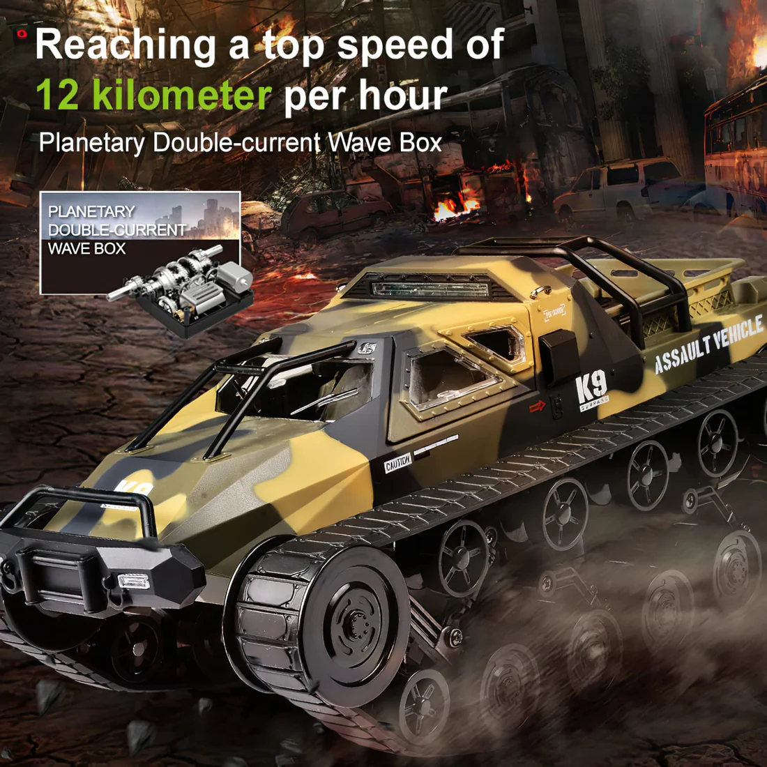 1:12 Scale High-Speed All-Terrain Tank (Yellow)