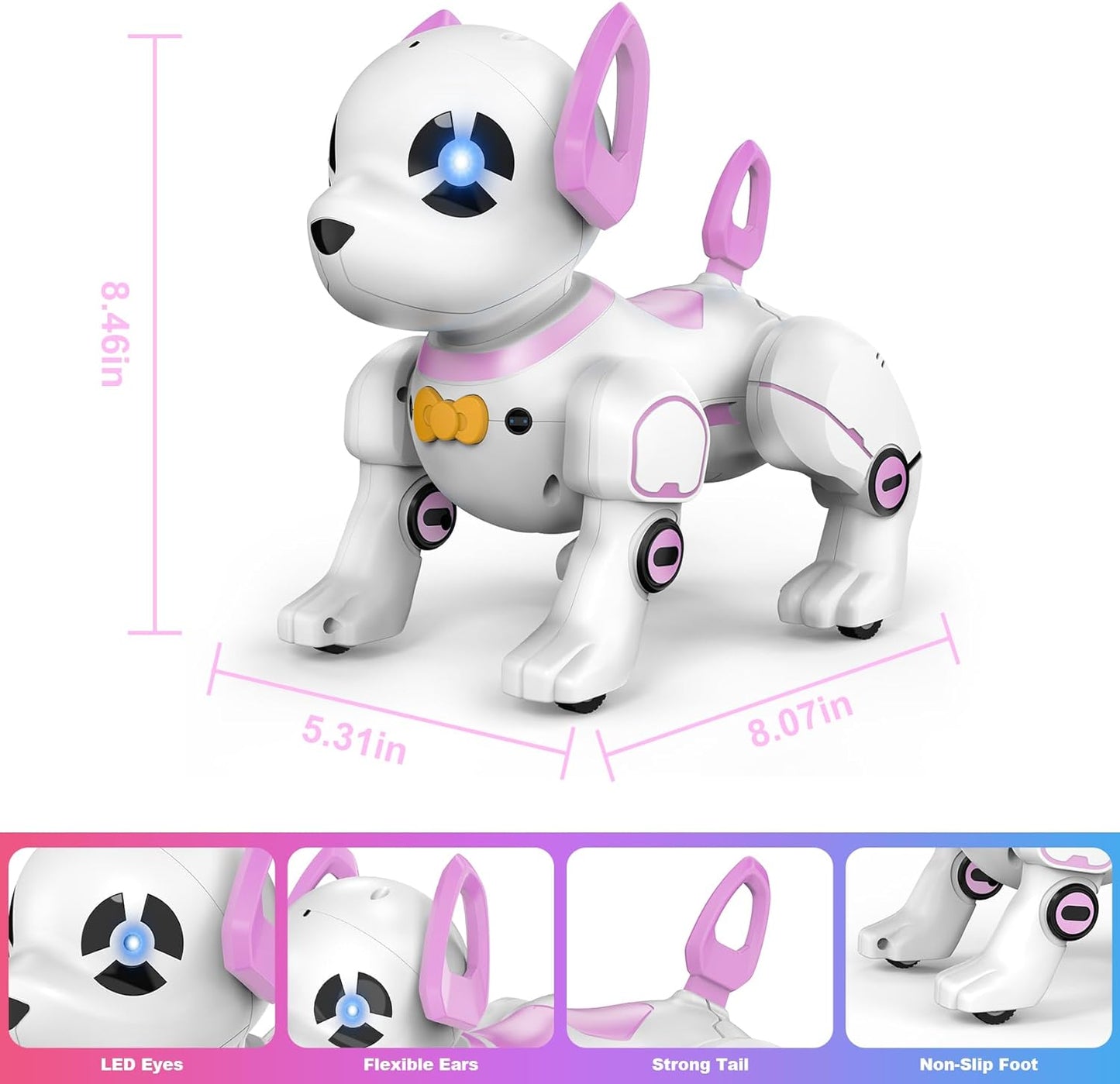 RC Car Robot Dog Toy, RC Stunt Robot Dog Toy, Remote Control Robot Dog Programmable Smart Interactive Robotic Pet, RC Dog Toy Imitates Animals Follow Functions Toys for Boys Girls RC Dog Toy for Kids