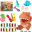 Dough Dentist Dinosaur Toy Set, Doctor Drill and Fill Dentist, Playset with Dough and Molds Accessories, Clay Modeling Kit for Kids 3 Years Old and Up Gift Set