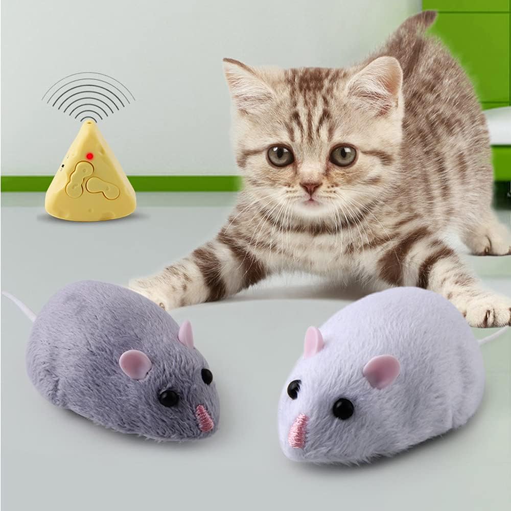 Mini RC Mice Toy, IR Remote Control Rat, Prank Toy For Cats And Dogs, Scary Remote Control Animal Prank, Trick Toy For Pets And Kids - Toyigo