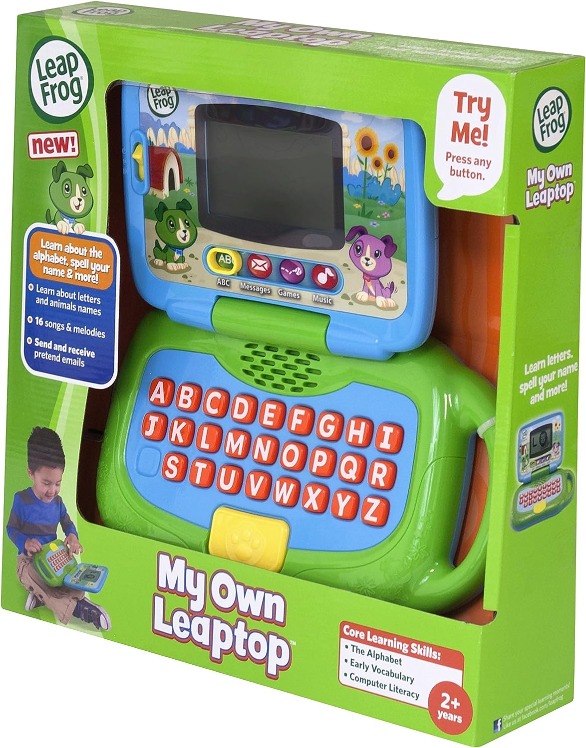 Kids Laptop Toy, My Own Leaptop Toys, Interactive Learning laptop Toddler toy, Preschooler Electronic Educational toy, 2 - 4 years, Green - Toyigo