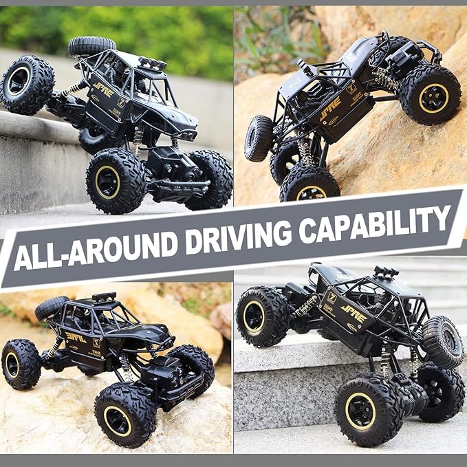 RC Monster Truck, C3 Remote Control Off Road Monster Truck, Metal Shell Car 2.4Ghz 4WD Dual Motors, All Terrain Hobby Truck with 120 Min  Truck For Kids - Toyigo