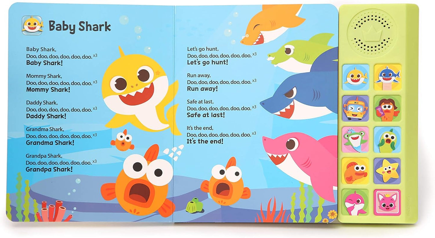 Baby Shark Sing-Alongs Sound Book, Baby Shark Learning & Education Toys, 10 Button Musical Baby Shark Book, Interactive Baby Books for 1-3 Year Olds Boys & Girls for Kids Adults - Toyigo