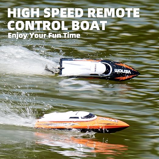 Rc Speed Boat, High Speed Electronic Remote Control Boat for Kids, Remote Control Boat For Pools & Lakes - Toyigo