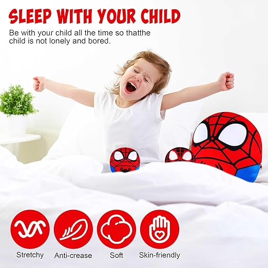 3 in 1 Spider Plush Pillow, Super Soft Stuffed Animal Toys for Kids Adults, Plush Pillow Home Decorations, Spider Mommy Stuffed Animal Toys with 2 Babies in her Tummy