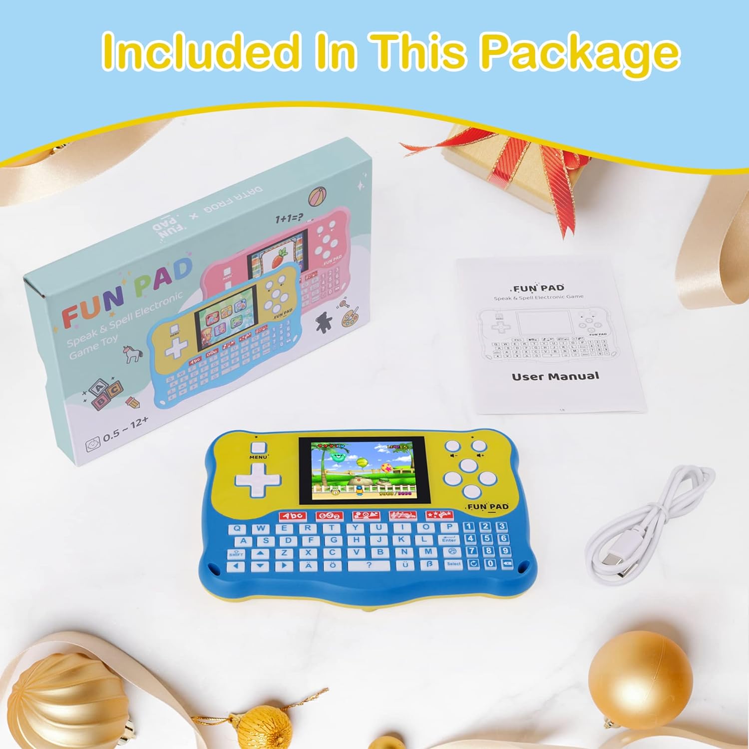 Baby Learning Pad, Kids Tablet with 102 Activities, Learning Pad with Math Activities, Interactive Educational Electronic Toys, ABC Alphabet Tablet, Gifts Handheld Game for Preschool Boys  Girls Ages 3-12 for Kids - Toyigo