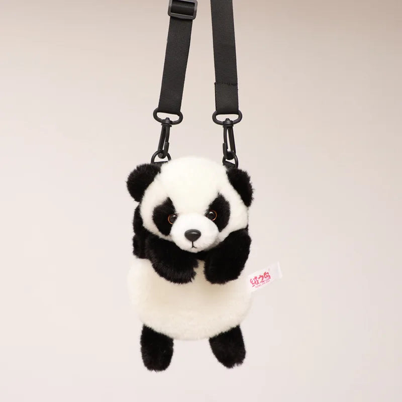 Soft Plush Toy Backpack, Panda Tiger Plush Backpack, Stuffed Animal Schoolbag, 25cm Kindergarten Adjustable Bag for  Children's Gift Backpack - Toyigo