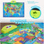 Educational Smart Talking Poster Toy, USA Interactive Map, Smart Learning Toy, Geography Electronic Game Educational Talking Poster for Children, Boy or Girl Ages 5 to 12 Years - Toyigo