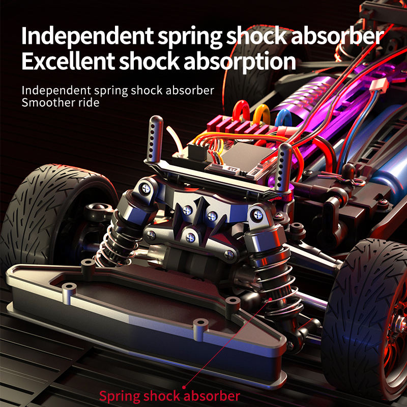 1/16 Scale 2.4G Full Proportional 4WD Brushed High-Speed RC Drift Car with LED Lights