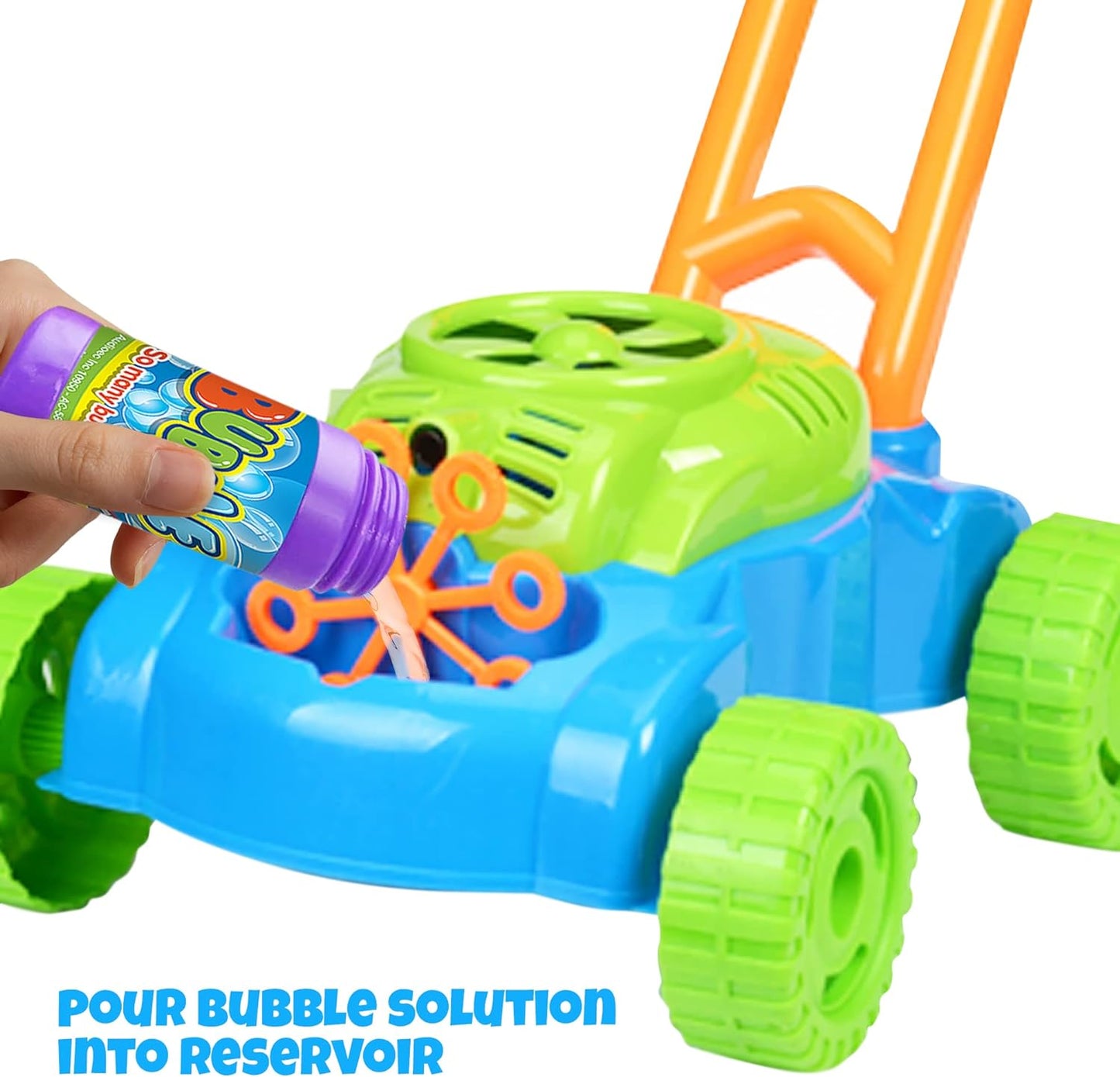 Bubble Lawn Mower, Bubble Blowing Push Toys for Kids Ages 1 2 3 4 5, Bubble Machine, Summer Outdoor Gardening Toys for Toddlers, Birthday Gifts Party Favors for Boys & Girls