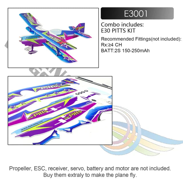 RC planes, DWH E3005-152E Pitts RC Airplane Aircraft, Plane 450mm pan Outdoor Flight for Adults DIY Assembly Model with Brushless Motor Propeller Servo Receiver ESC for Kids - Toyigo