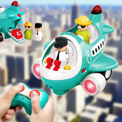 Baby Airplane Toy with Remote Control ? Light and Sound RC Helicopter for Infants and Toddlers 18-24 Months