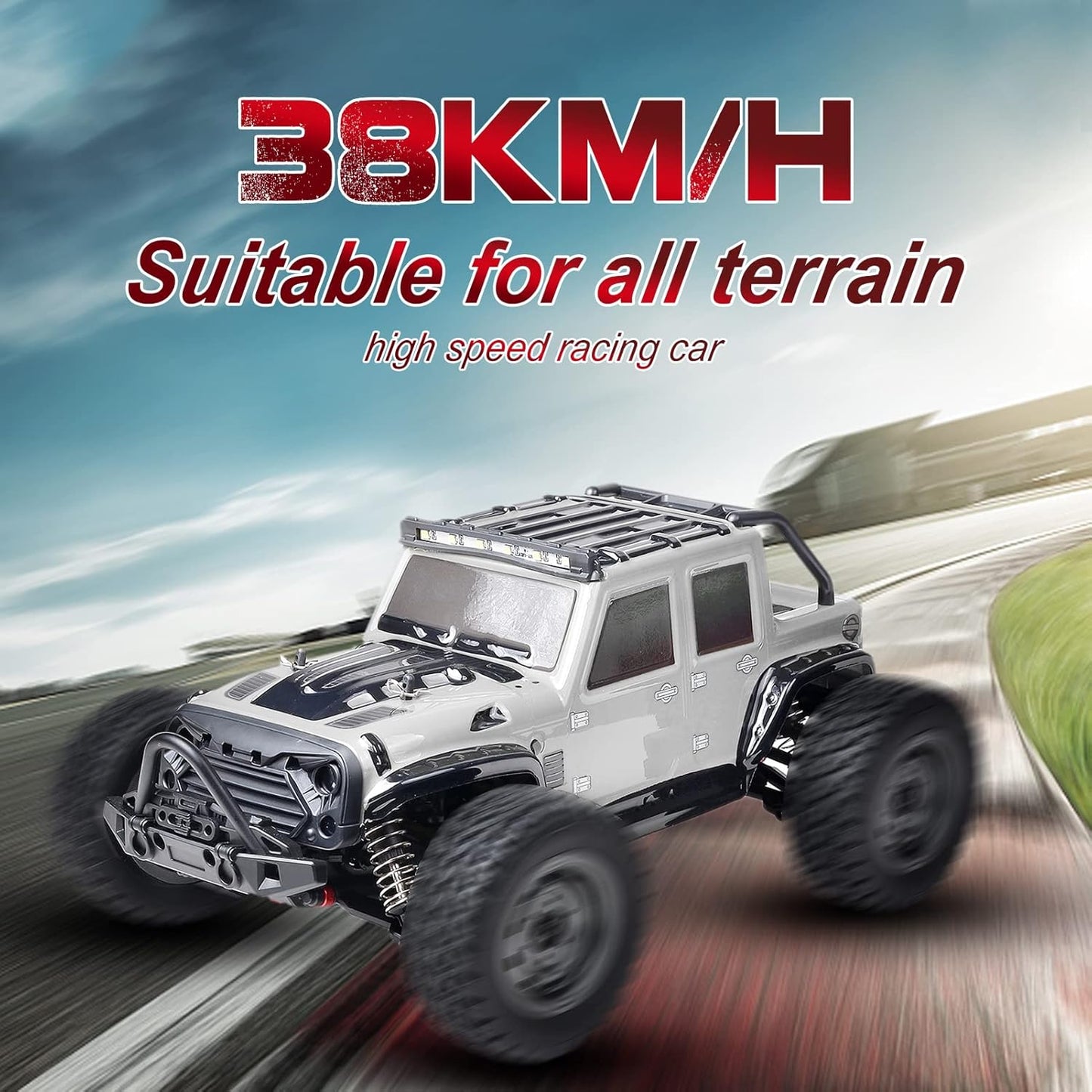 1:16 Scale 4WD Monster Truck RC – 2.4GHz High-Speed Drift Truck, 38 Km/h Remote Control Car, RTR Toy Vehicle