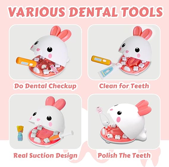 Dentist Kit for Kids - 31 Pcs Doctor Kit for Toddlers 3-5 Pretend Play Kit Toys for Role Play Pretend Playset Kit for Toddlers - Gifts Easter Basket Stuffers for 3-7 Years Old Girl - Toyigo