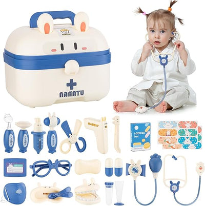 Doctor Kit for Kids - Pretend Play Educational Doctor Toys, Medical Kit with Stethoscope, Doctor Playset for Dentist Doctor, Role Play Toys for 3-8 Years Old Girls & Boys Toddler Gifts - Toyigo