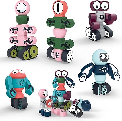 Magnetic robots blocks set for kids stacking robot toys For Girls And Boys Age (3-9)