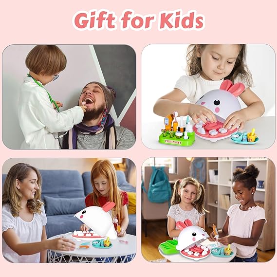 Dentist Kit for Kids - 31 Pcs Doctor Kit for Toddlers 3-5 Pretend Play Kit Toys for Role Play Pretend Playset Kit for Toddlers - Gifts Easter Basket Stuffers for 3-7 Years Old Girl - Toyigo