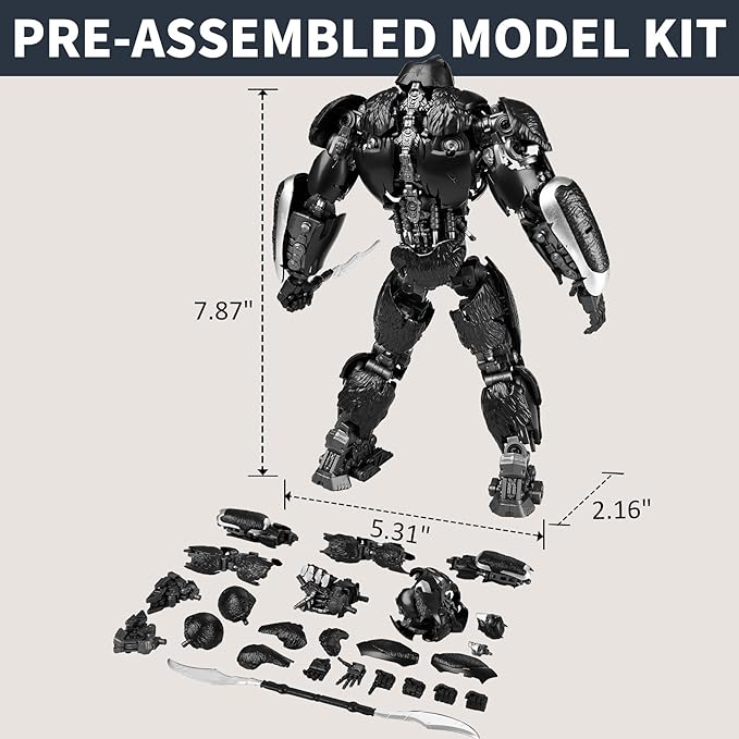 Transformers Toys Optimus Primal Action Figure, Transformers Rise of The Beasts, Highly Articulated 7.87 Inch No Converting Model Kit, Toys for 8+ Year Old Boys and Girls, Adults