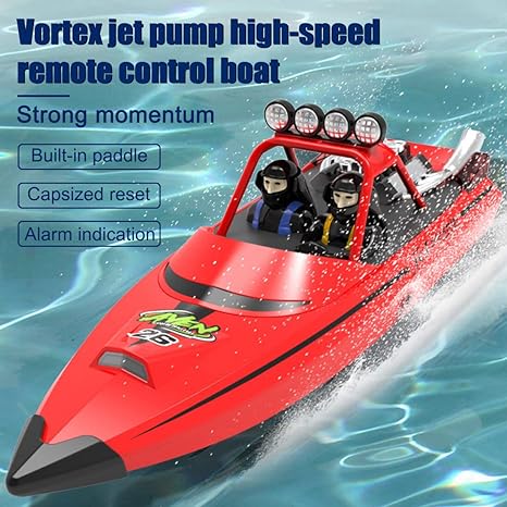 RC Anti-Rollover Yacht Speedboat Electric Turbojet-Style Racing Boat Model, 2.4G RC 30km/h Electric HF Dual Engine Cruise Model, Military Cruiser, Kids Adult Toys