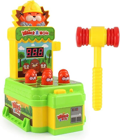 Mini Electronic Arcade Game with Hammers, Pounding Toys Toddler Toys for Boys Girls, Developmental Toy Interactive Toy with Lights Sounds