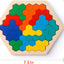 Wooden Hexagon Puzzle ? Shape and Pattern Block Brain Teaser for Kids and Adults, STEM Montessori Educational Gift, Geometry Logic IQ Game