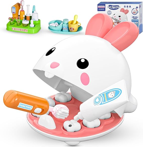 Dentist Kit for Kids - 31 Pcs Doctor Kit for Toddlers 3-5 Pretend Play Kit Toys for Role Play Pretend Playset Kit for Toddlers - Gifts Easter Basket Stuffers for 3-7 Years Old Girl - Toyigo