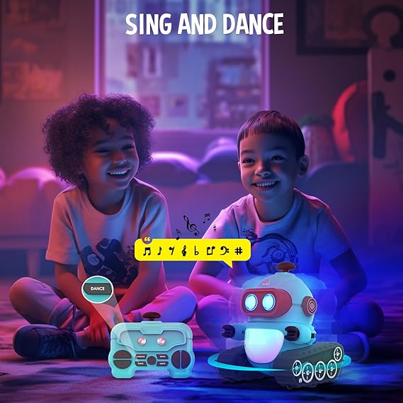 Robot Toys for Boys, Rechargeable Remote Control Robot Toy for Kids, Programmable RC Robots with LED Eyes, Flexible Head & Arms, Dance Moves, Music, Birthday Gifts for Boys Ages 3+ Years - Toyigo