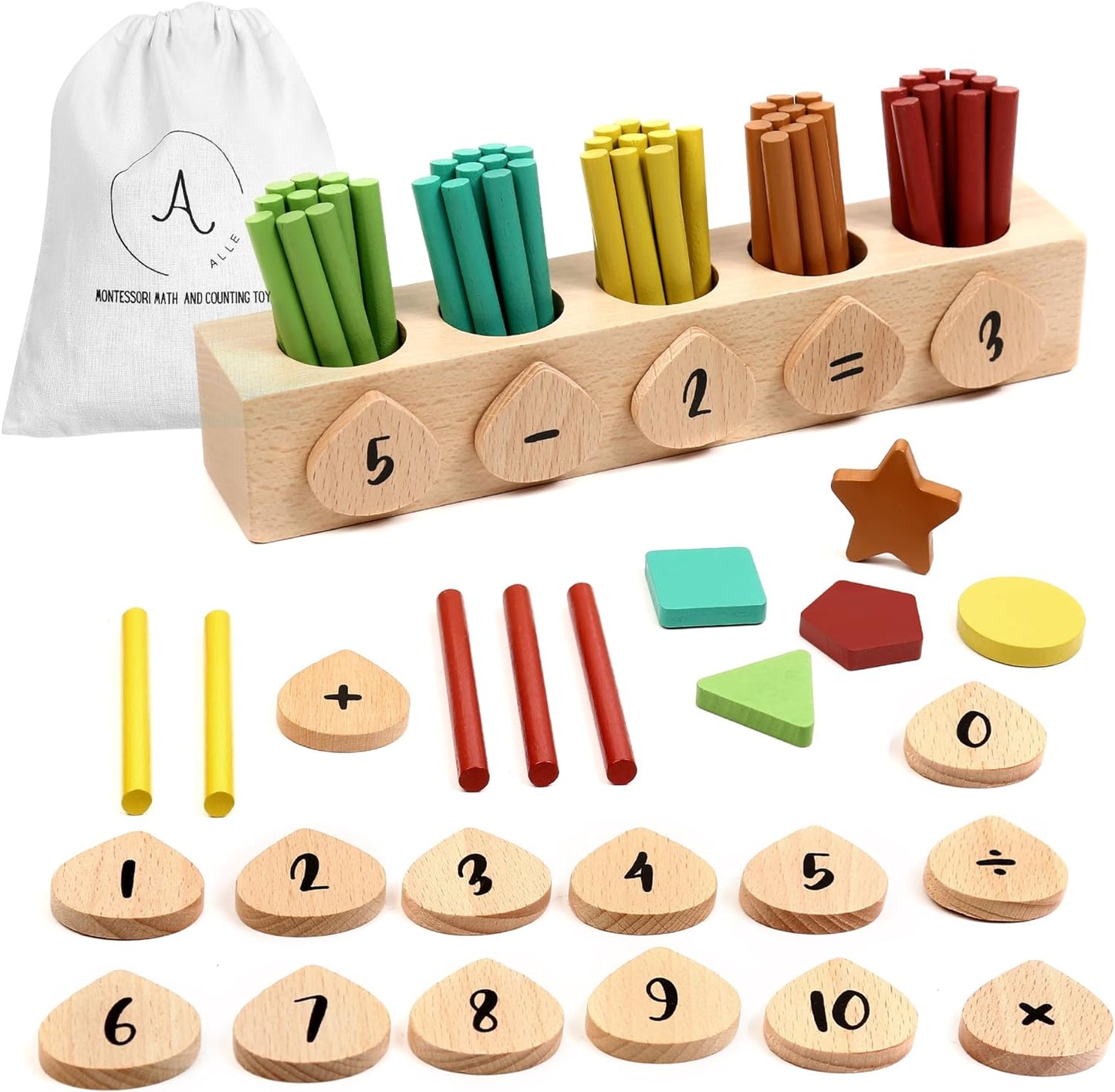 81-Piece Montessori Math Toy Set ? Counting Sticks and Manipulatives for Toddlers, Perfect for Preschool Learning (Ages 3-5)