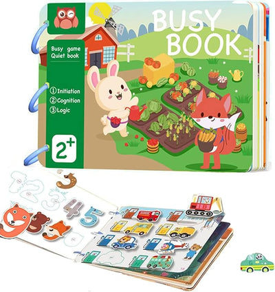 Quiet Book for Toddlers ? Montessori Learning & Activity Busy Book with Velcro Puzzles ? Educational Preschool Toy for Kids, 30 Pages