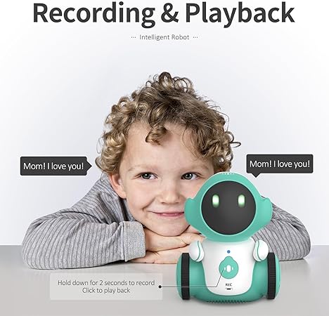 Rechargeable Voice-Controlled Dancing Robot ? Smart Interactive Toy with Recording & Singing Features for Kids 3+ (Green)