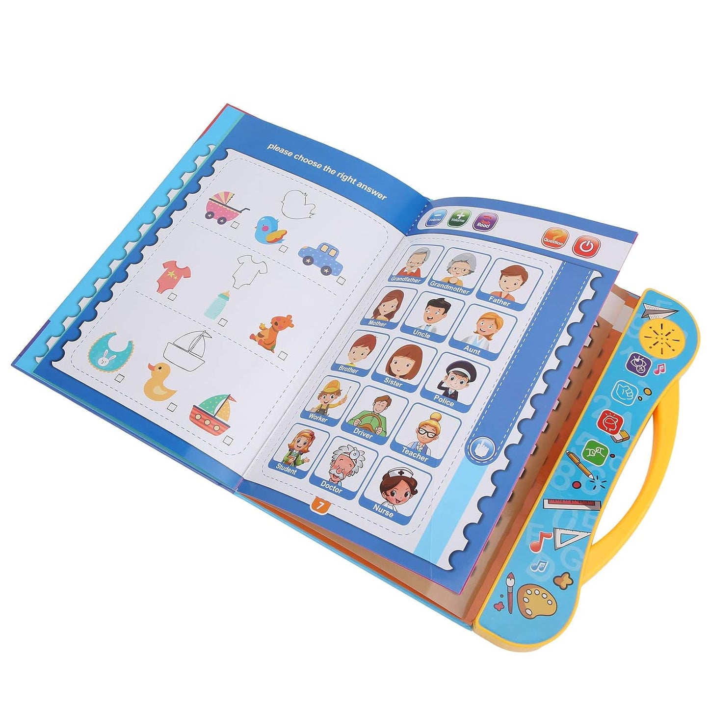 Huiye Children Sound Book | Push Button E-Book for Kids to Learn English | Talking Board Educational Toy