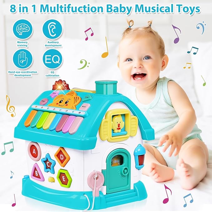 Baby Musical Toys: 8-in-1 Multi-Functional House for 1+ Year Old Boys and Girls - Educational Learning for Toddlers 12-18 Months