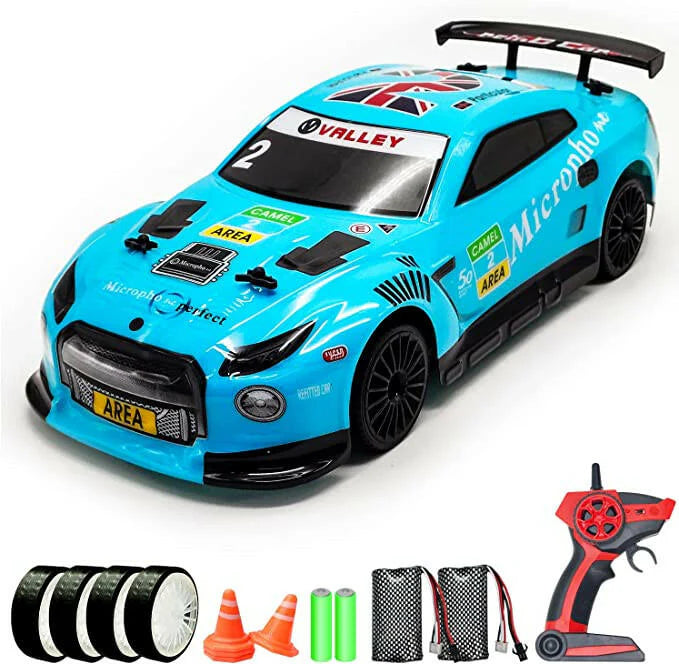 1/14 Scale Remote Control Drift Car – 2.4GHz 4WD Racing Car with LED Lights