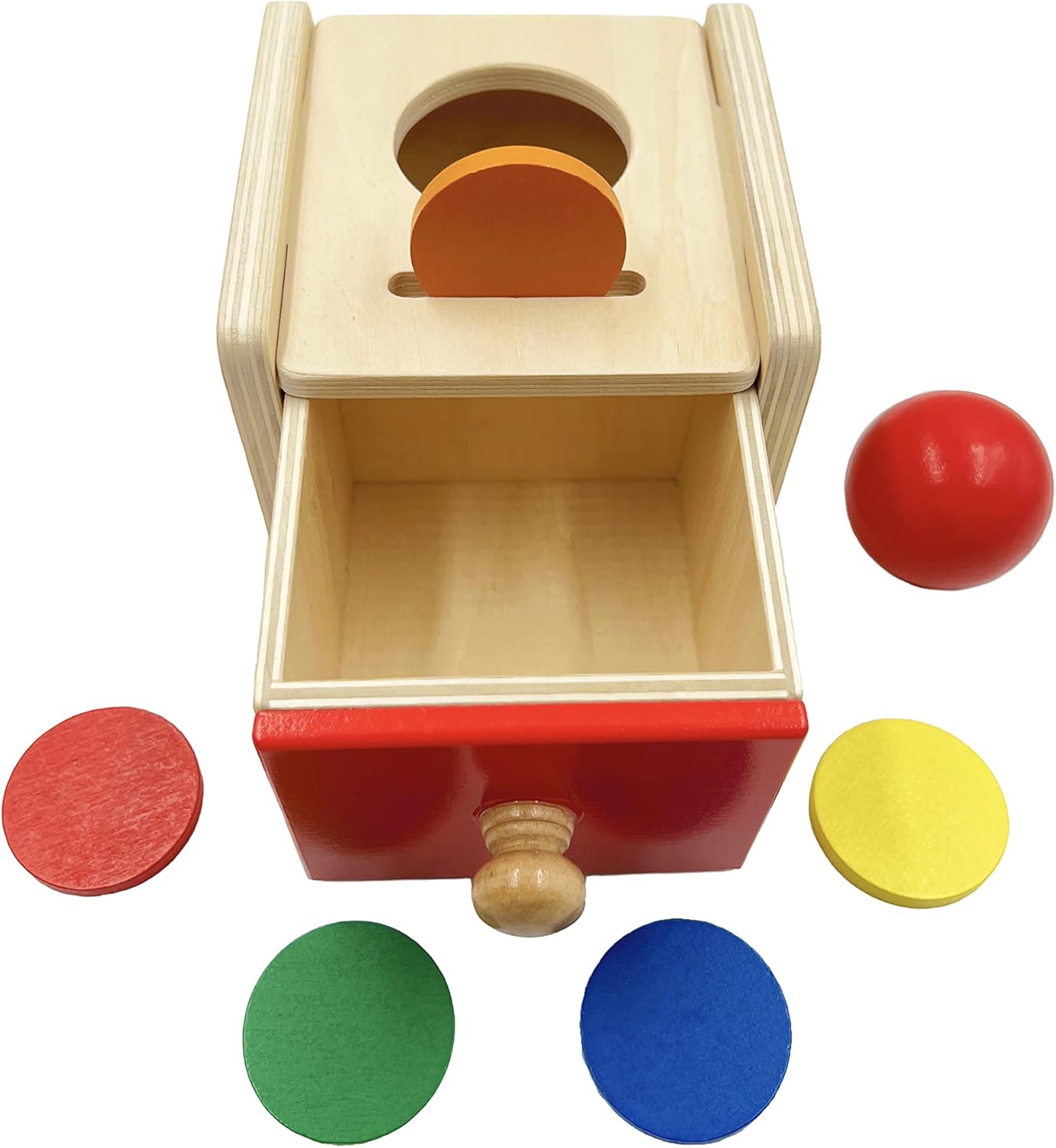 Montessori Coin & Ball Drop Box - 2-in-1 Object Permanence Toy for Babies 6-24 Months