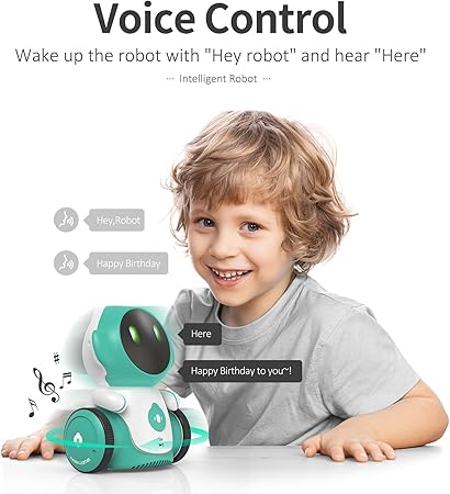 Rechargeable Voice-Controlled Dancing Robot ? Smart Interactive Toy with Recording & Singing Features for Kids 3+ (Green)