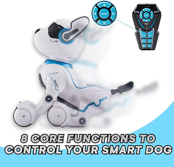 Top Race Programmable Robotic Dog Toy - Remote Control Pet with Touch Function, Voice Control for Kids 5-7 - Rechargeable Smart Animal Toy - Toyigo