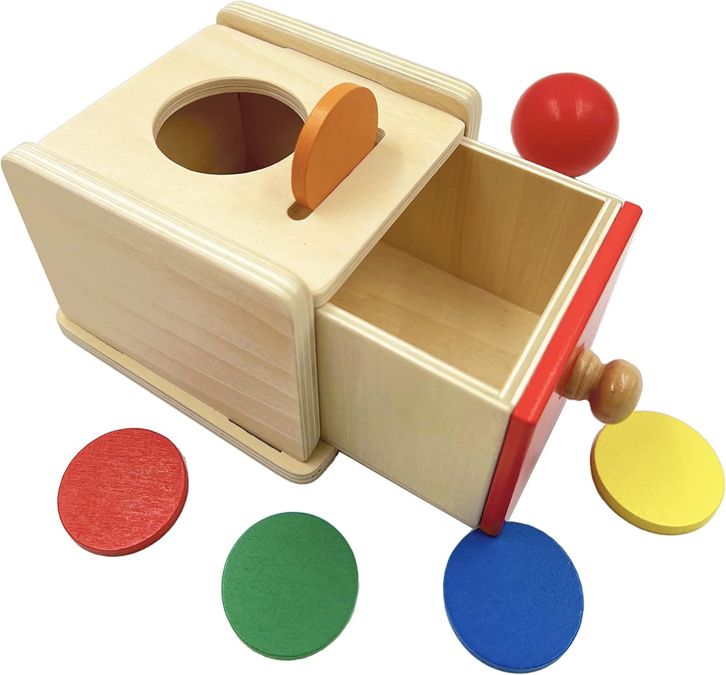 Montessori Coin & Ball Drop Box - 2-in-1 Object Permanence Toy for Babies 6-24 Months