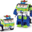 Robocar Poli  + Amber + Roy + Hilly Transforming Robot Toys, 4" Transformable Action Figure Toy, Emergency Vehicle Playset, Holiday Birthday Rescue Car Toys Gift for Boys Girls Age 1-5