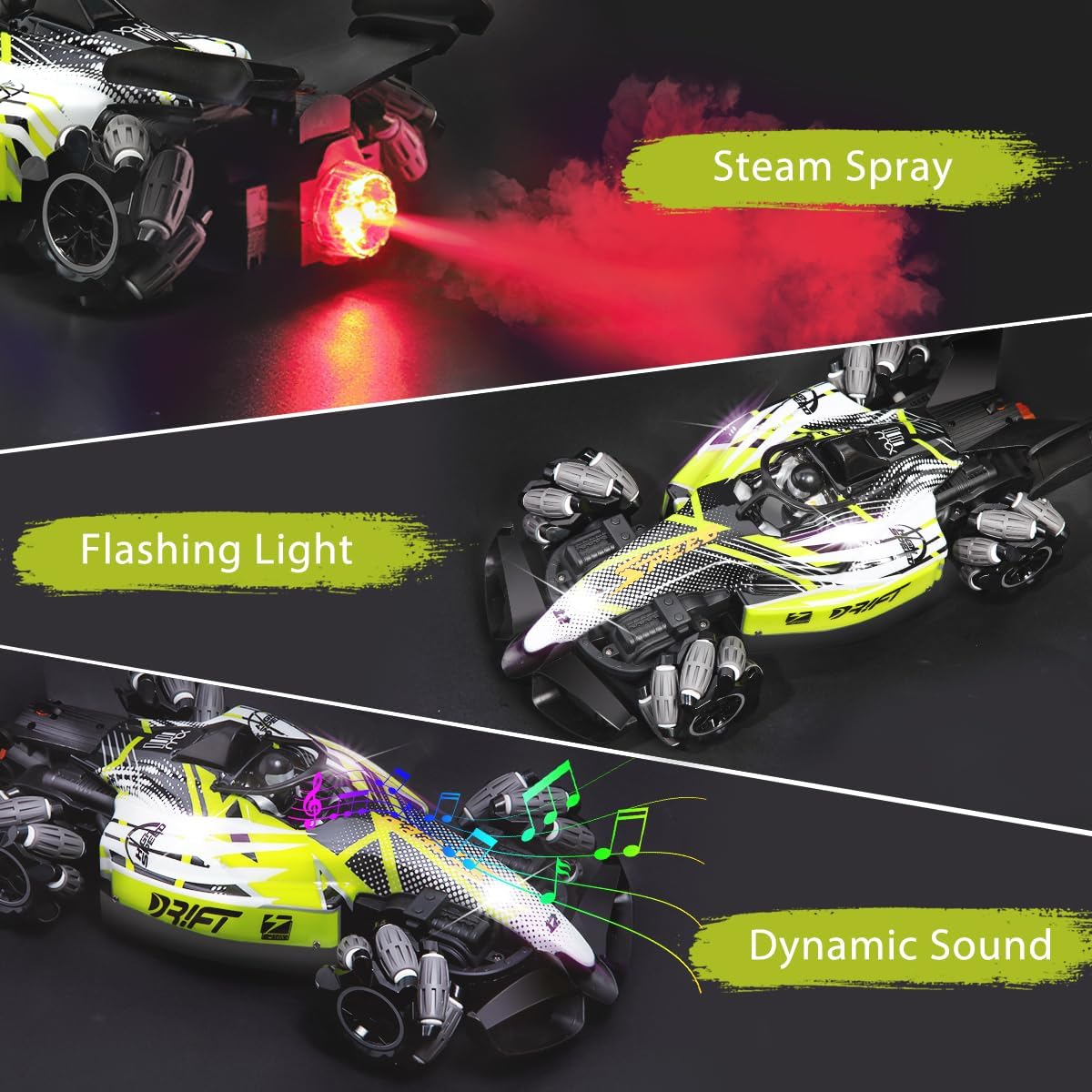 2.4G High-Speed F1 RC Drift Car – 4WD Spray Stunt Racing Toy for Kids