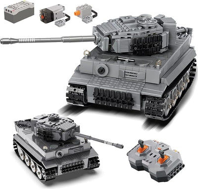 RC Tank Set, WW2 German Tiger Army Tank, Compatible with Major Brand, Remote Control Military Vehicles Building Blocks Kids Toys for Boys (925pcs)