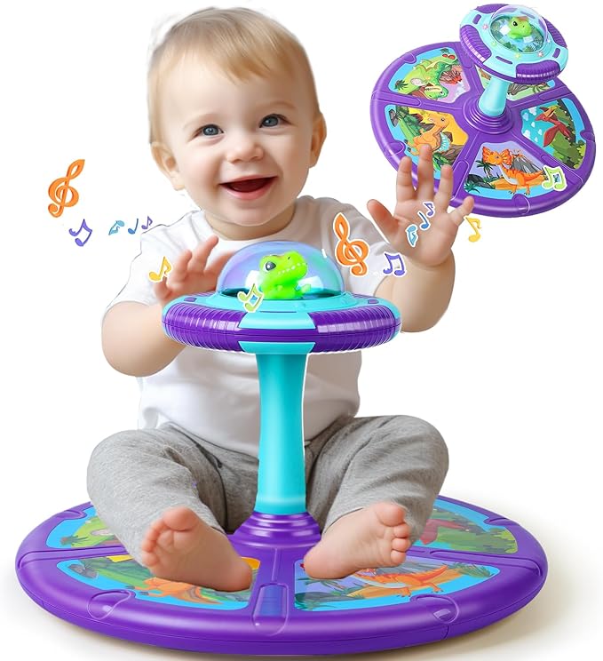 Sit and Spin Toy for Toddlers - Interactive Spinning Seat with Lights & Music, Perfect Birthday Gift for Ages 1-4