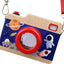 Wooden Mini Camera Toy, Fake Camera Toys, Kaleidoscope Toys, Neck Hanging Photographed Props for Toddlers Age 3-5, Kids Pretend Play, Red and Blue (Pack of 1) - Toyigo