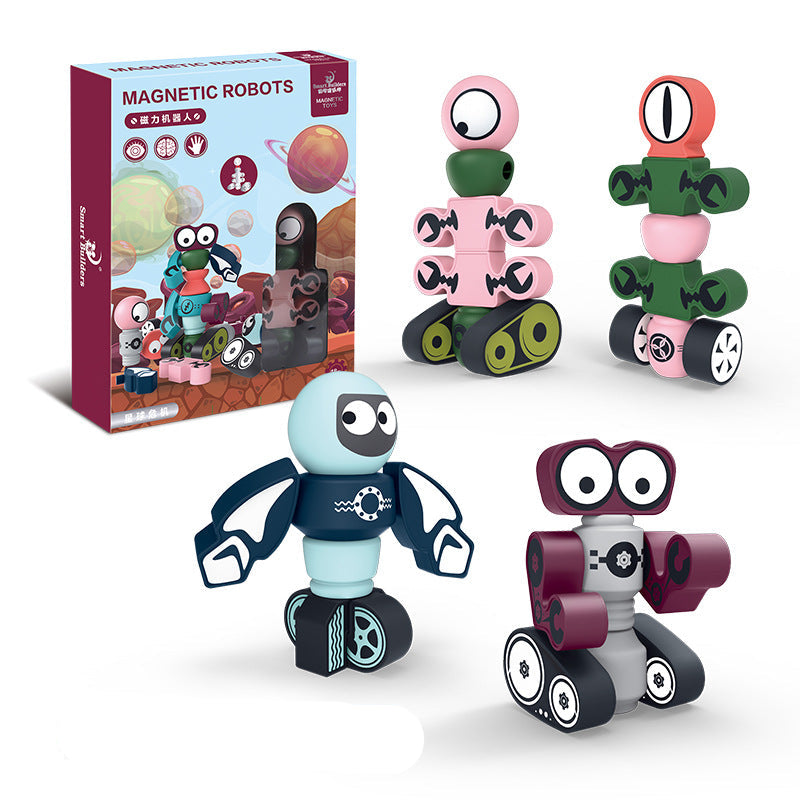 Magnetic robots blocks set for kids stacking robot toys For Girls And Boys Age (3-9)