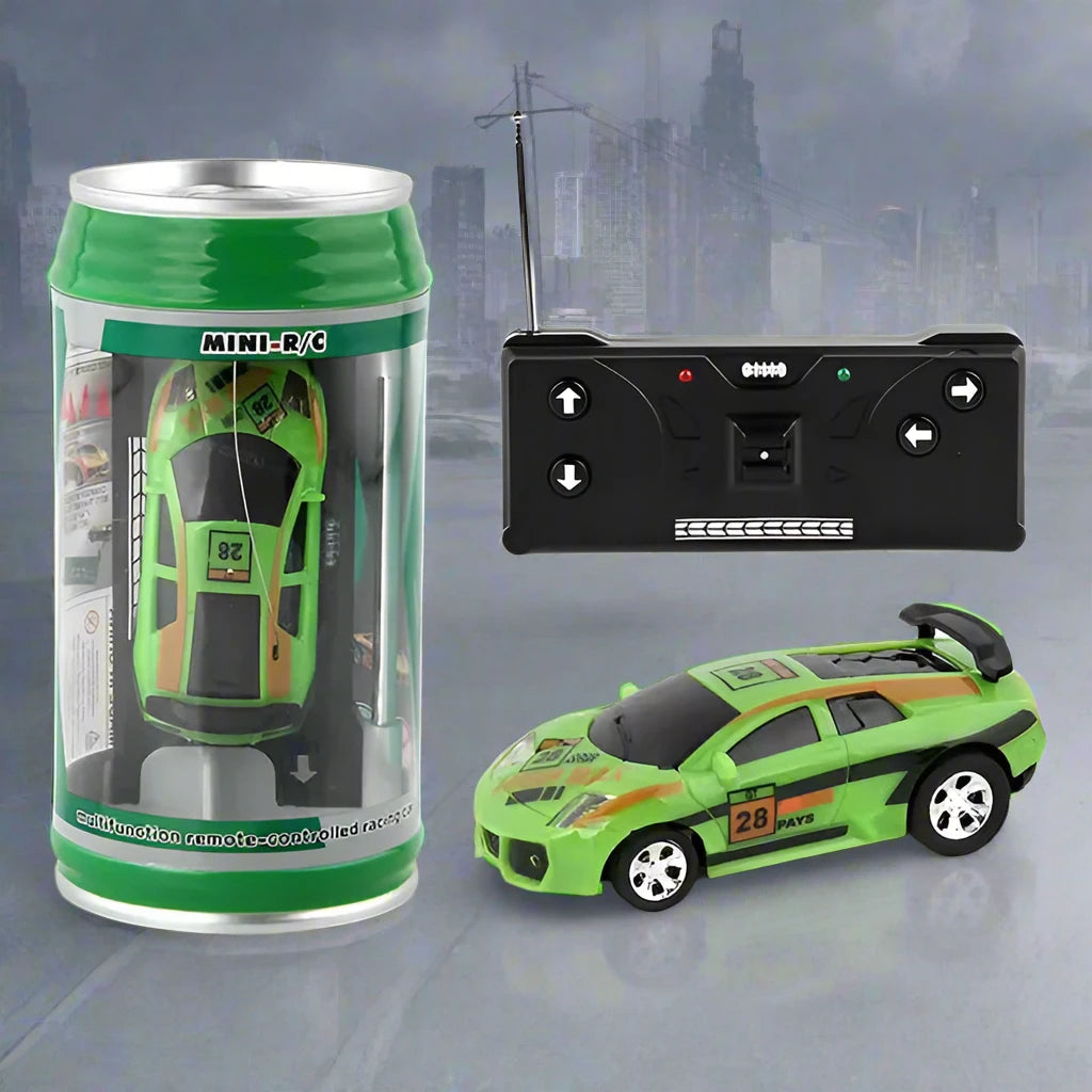 RC Car Can Box, Remote Control Car with Roadblocks Mini Can Remote Control Car Coke Cans Design Creative Simulation Racing Car Toy - Toyigo