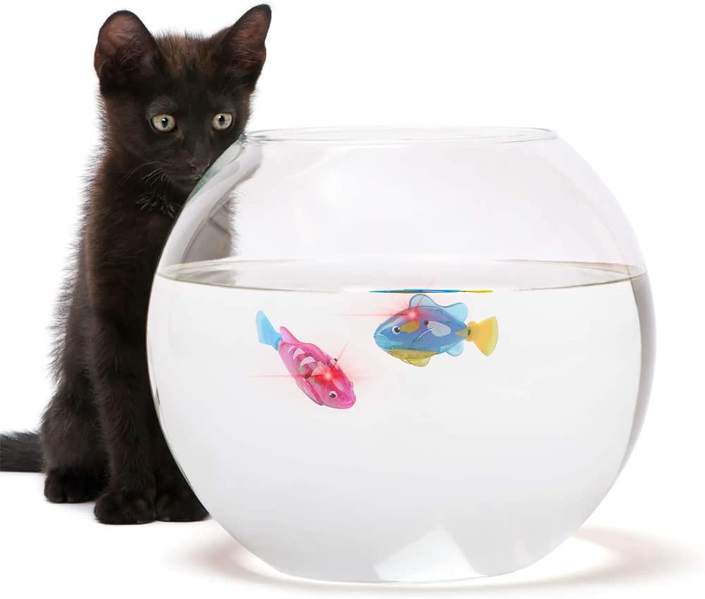 Electric Fish Toy, Summer Bath Toy Pet Cat Toys, Swimming Robot Fish, LED Robot Fish Toy, Funny Cat Fish Toy,  Swimming Robot Fish Bathtub Toys, Birthday Gift for Cat, Toddlers, Boys and Girls - Toyigo