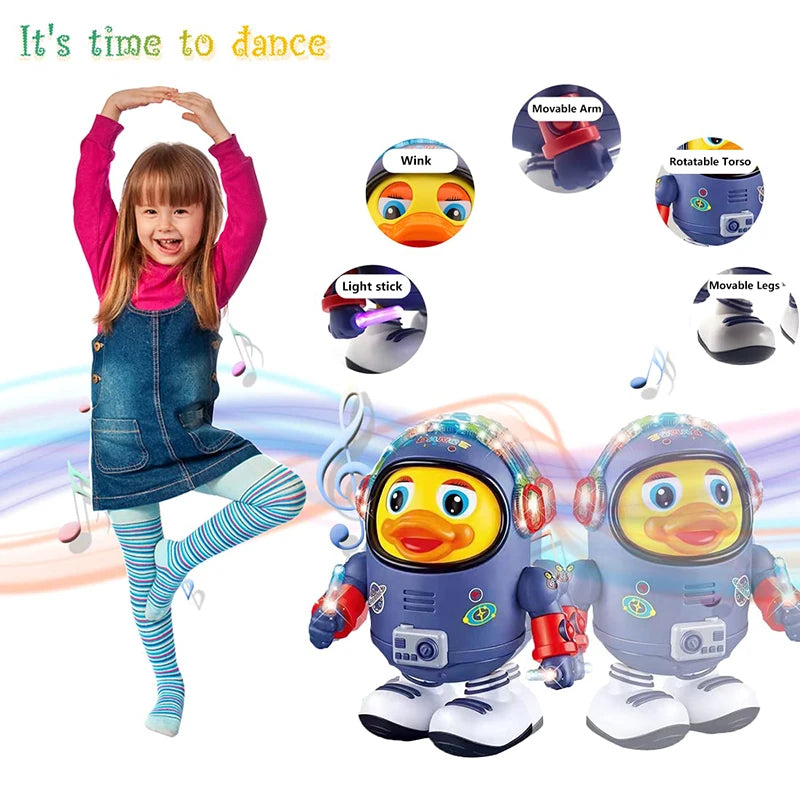 Baby Duck Toy, Musical Interactive Toy, Electric Toys, with Lights and Sounds,Dancing Robot with Space Elements Designed for Infants,Babies,Kids - Toyigo