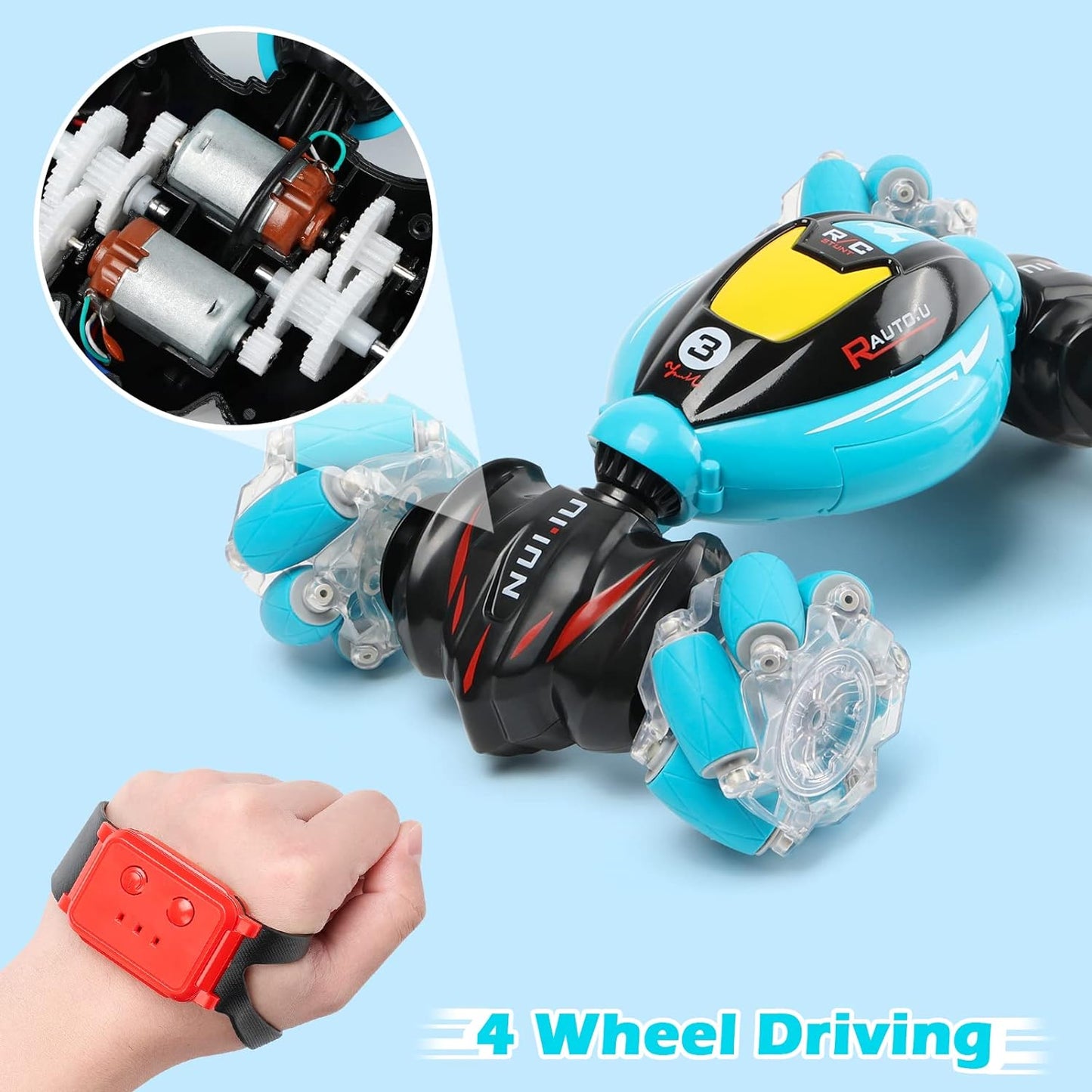 RC Cars Gesture Sensing Stunt Car, 360ø Rotating 4WD Remote Control, Transform 2.4Ghz Hand Controlled Car, s for Boys 6-12 Year - Toyigo