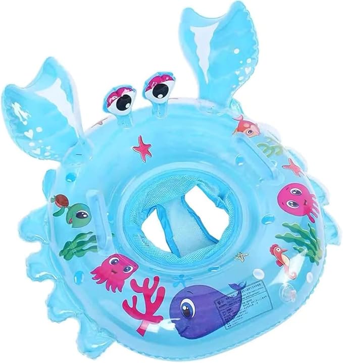 Baby Swimming Float, Inflatable Floatie Raft with Handle Safety Seat, Children Waist Float Ring Kids Water Bathtub Beach Party Toys, Toddler Swim Ring Over 6 Months for Kids