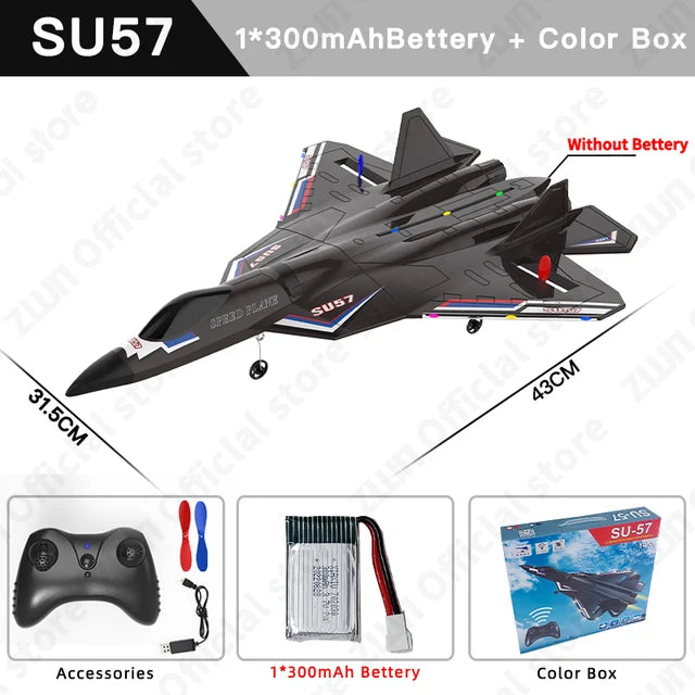 Radio controlled Airplane, Water Proof RC, Radio Remote Control Airplane with Light, 2.4G With LED Lights, Electric with Lights Aircraft Toys for Kids - Toyigo