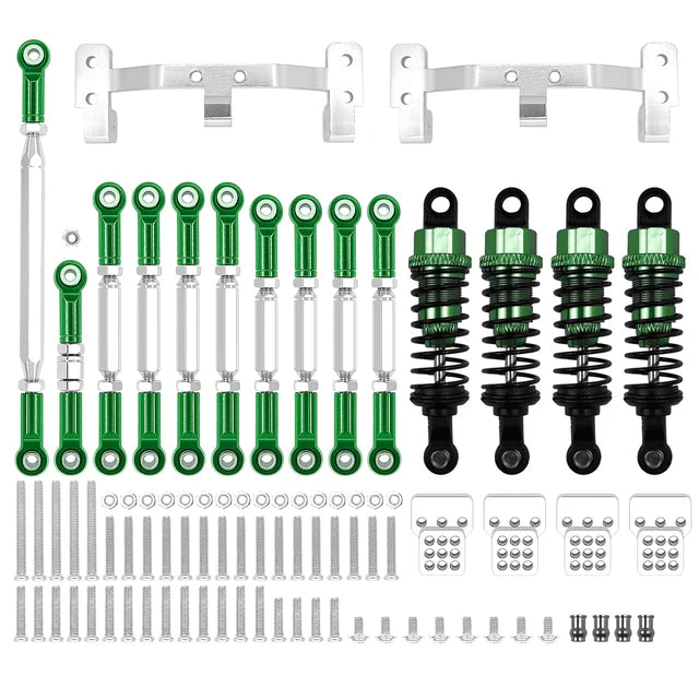 RC Car Accessories, WPL C14 C24 MN D90 MN99S Metal Chassis Link Rod Pull Rod Mount Holder Shock Absorber Sets, RC Car Upgrades Parts Accessories - Toyigo